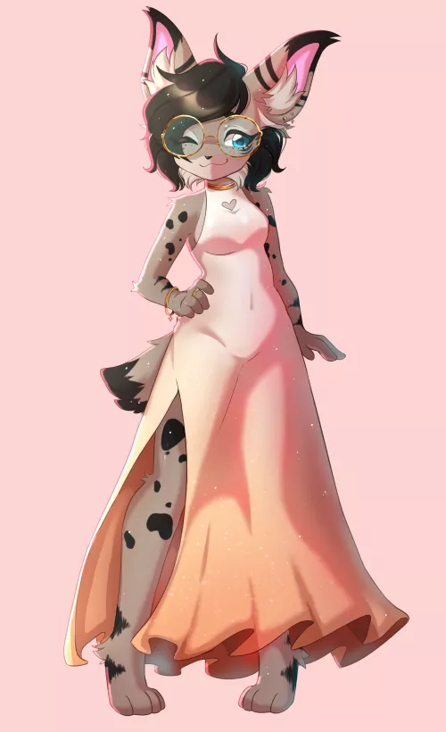 Freya with a beautiful dress. (Art done by @HarucchiArt on twitter)