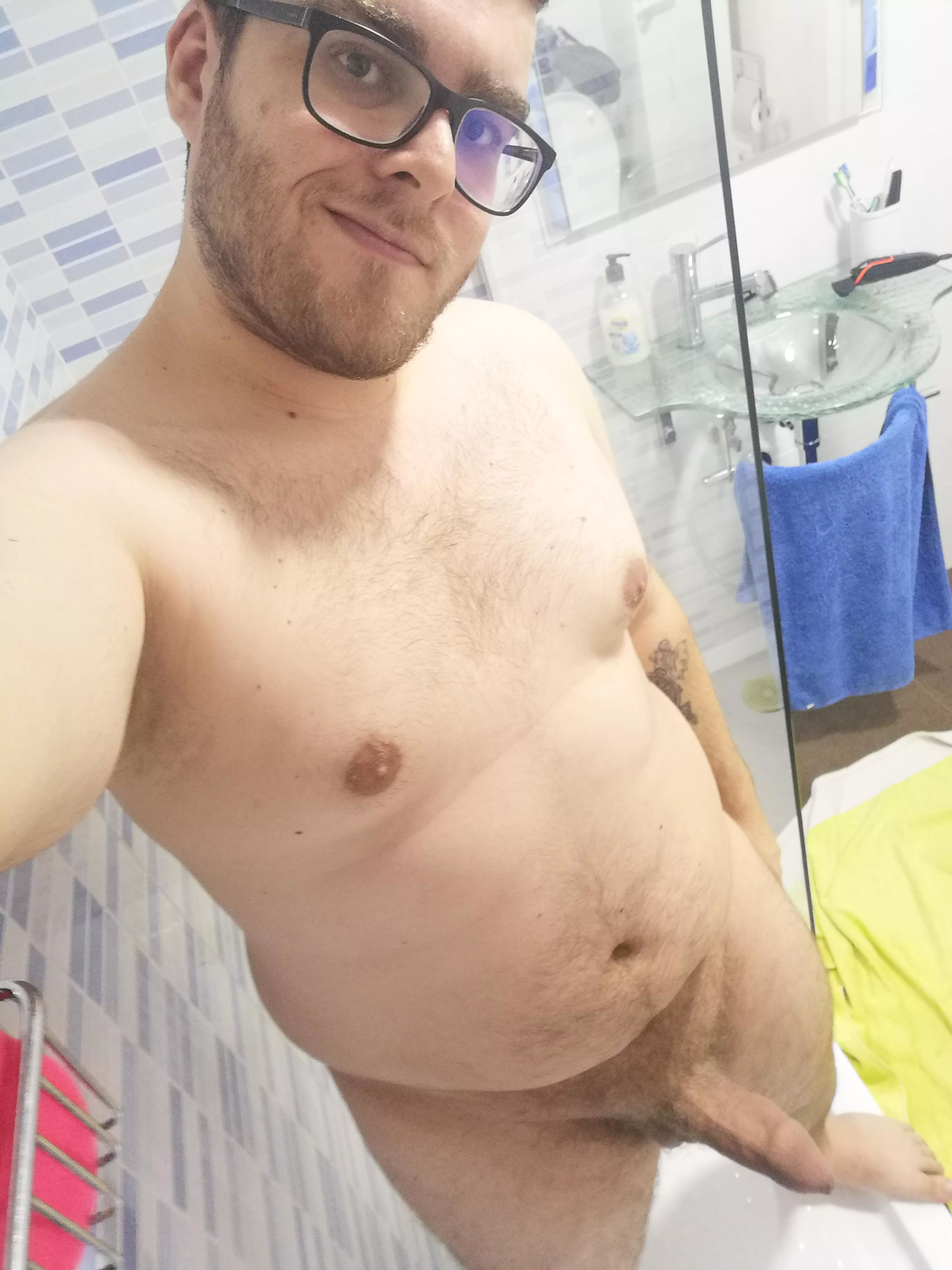 Getting ready to shower