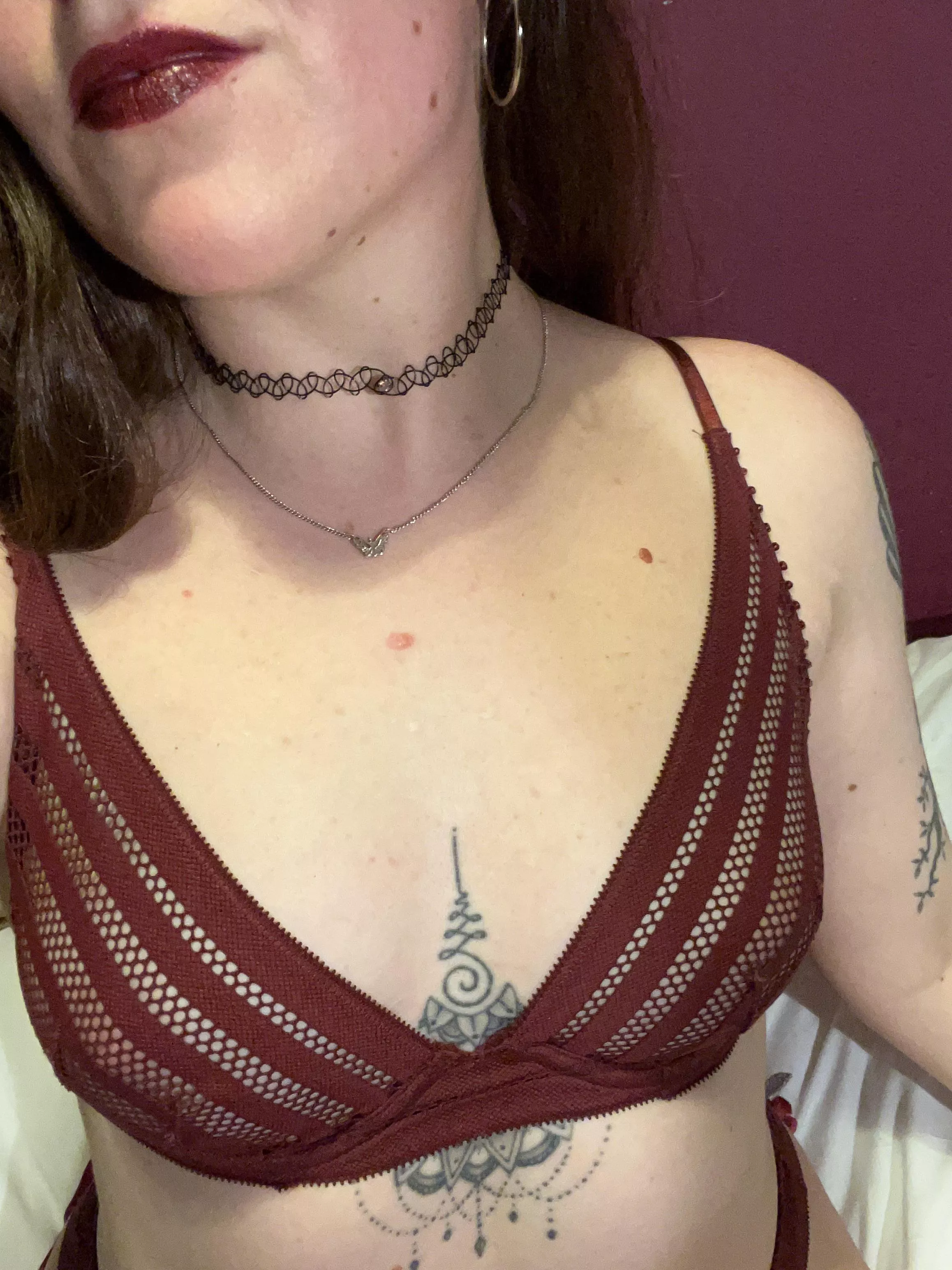 Mesh on my sensitive pink nipples feels delicious