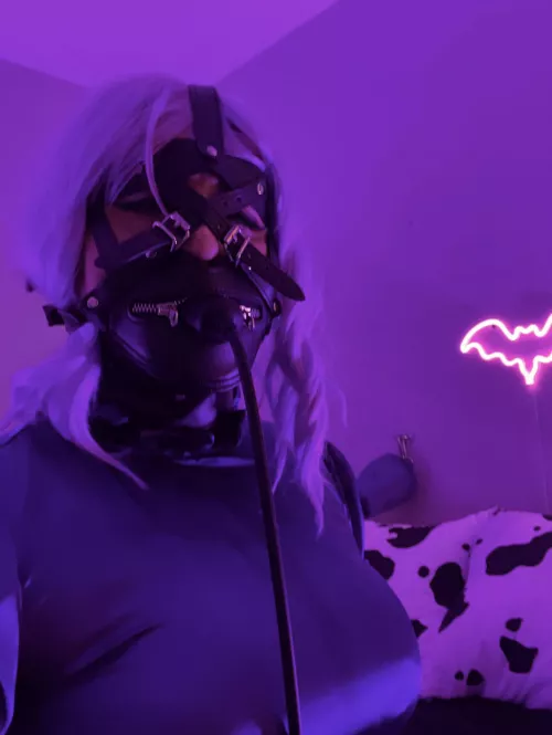 Muzzle with an inflatable butterfly gag 💜