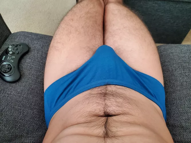 My point of view when I look down at the undies I am wearing