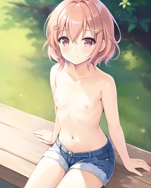 Natsuki sitting at the park, first run (source self made a.i)
