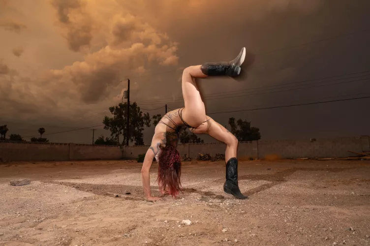 On the ranch under a storm cloud