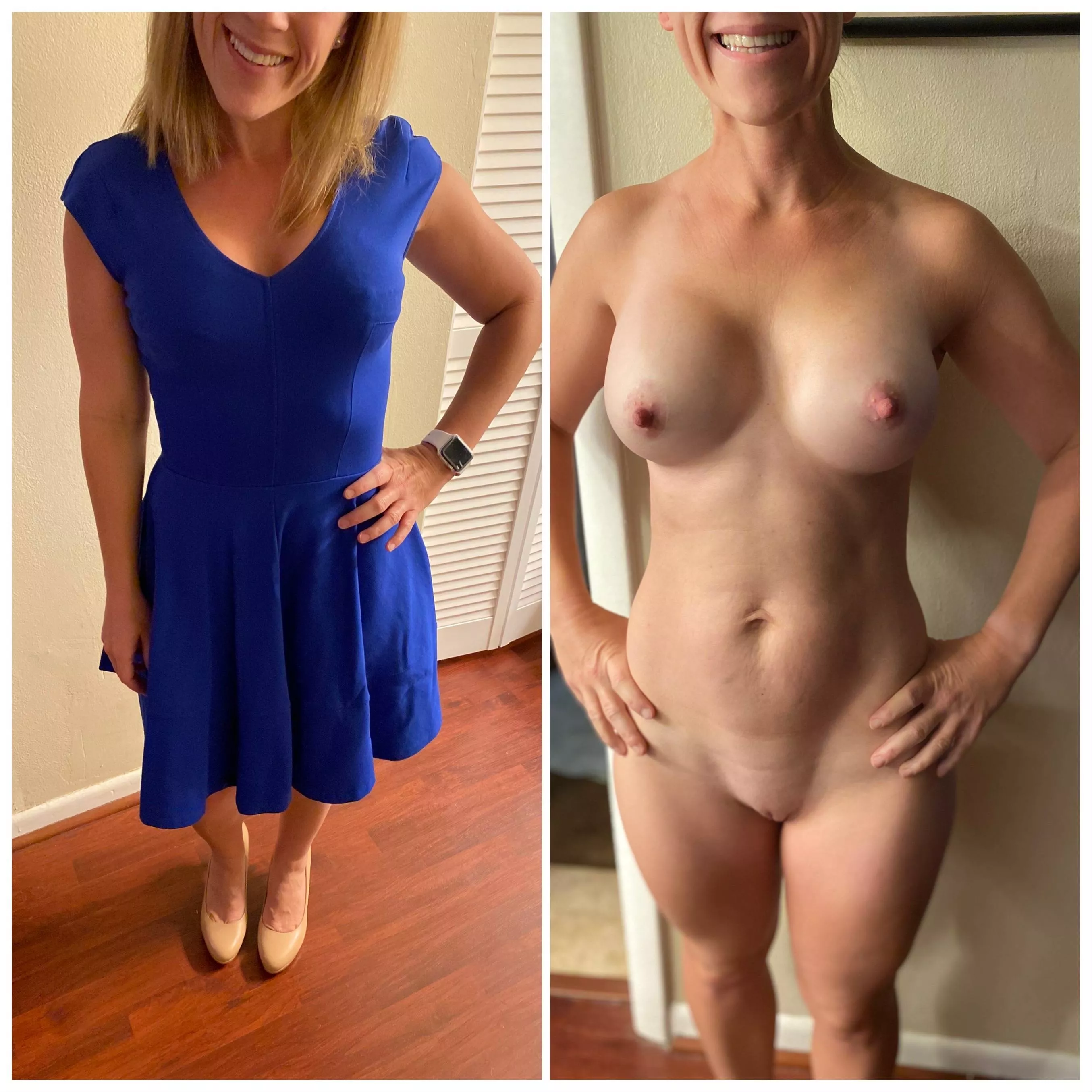 Simple work attire & nothing underneath on MILF Monday!(F)44