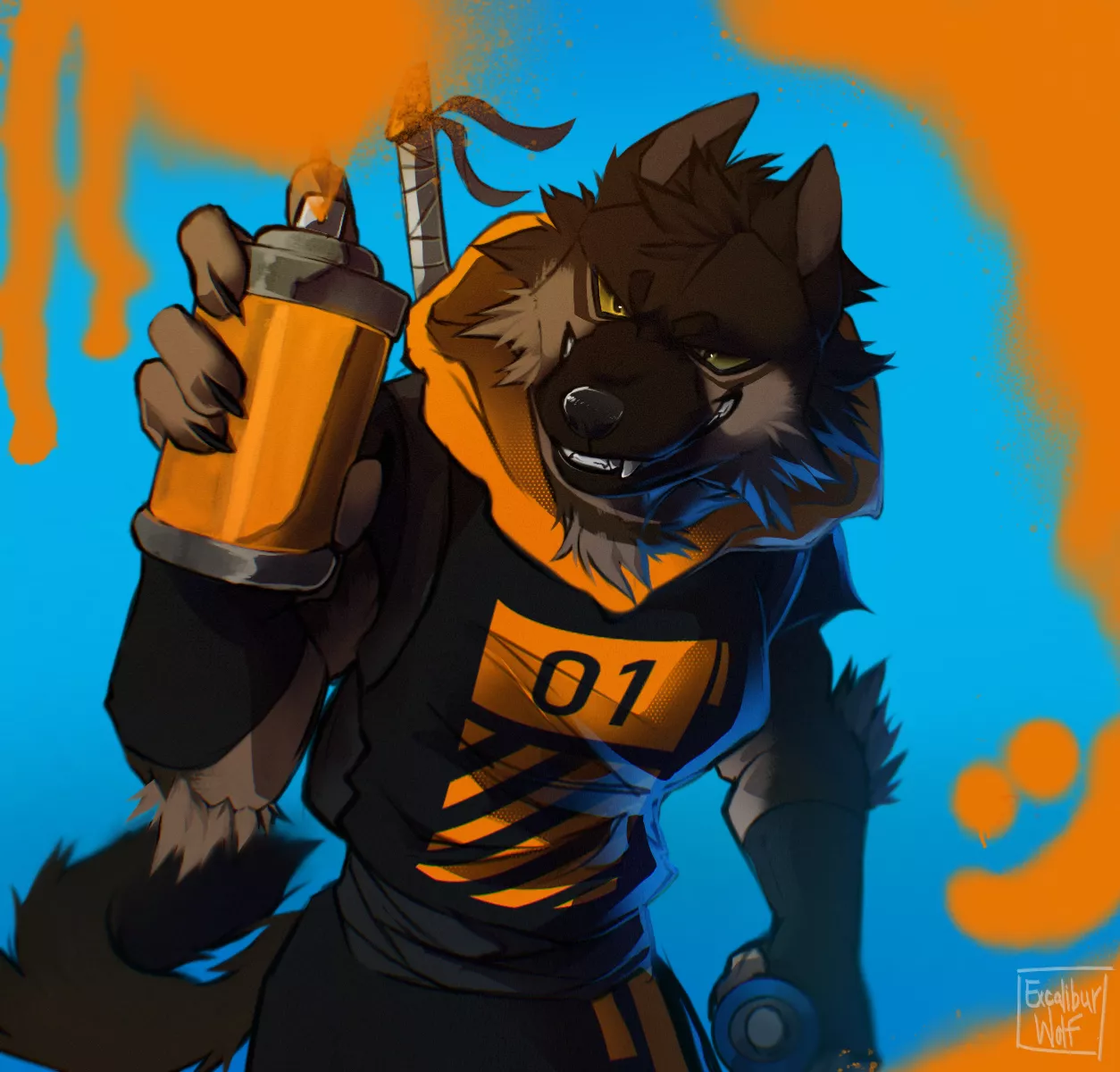 Spray painting [ Me, @_ExcaliburWolf ]