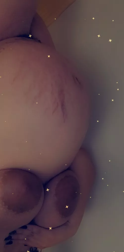 Super pregnant and ready to bust. Currently at 35 weeks and counting down. My titties have also been leaking too