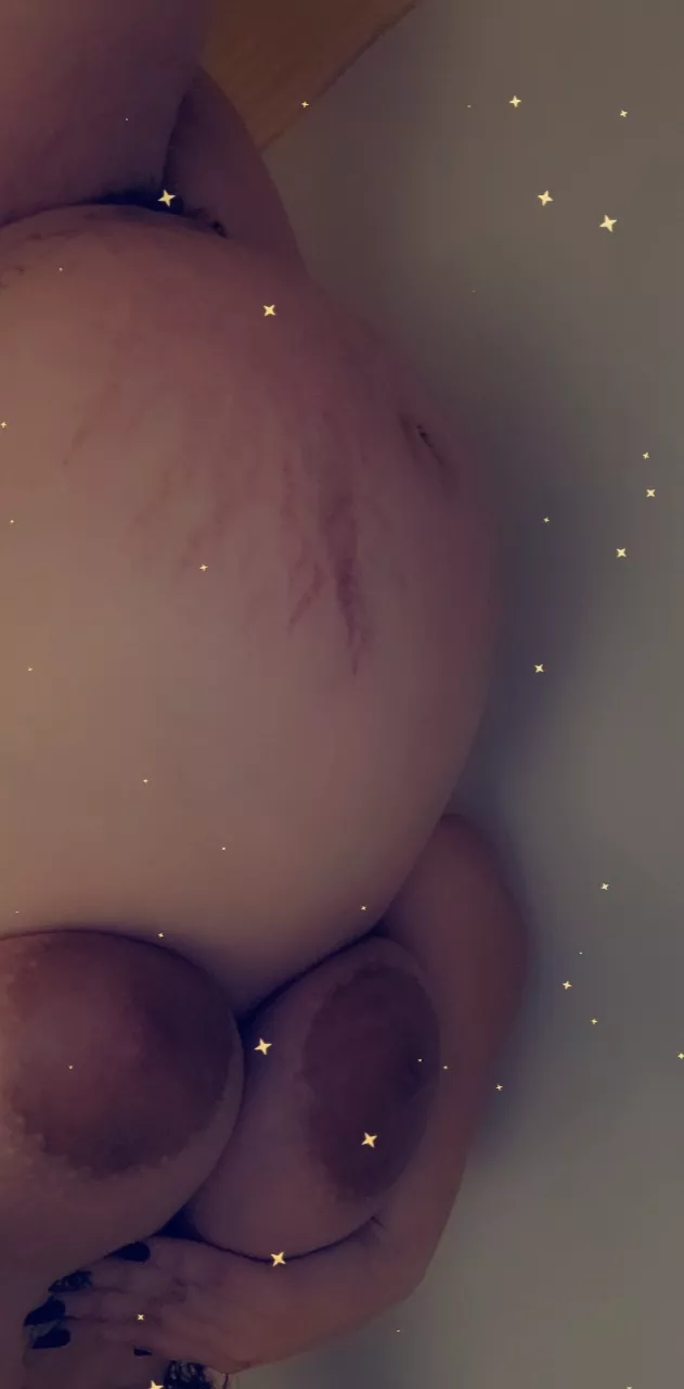 Super pregnant and ready to bust. Currently at 35 weeks and counting down. My titties have also been leaking too