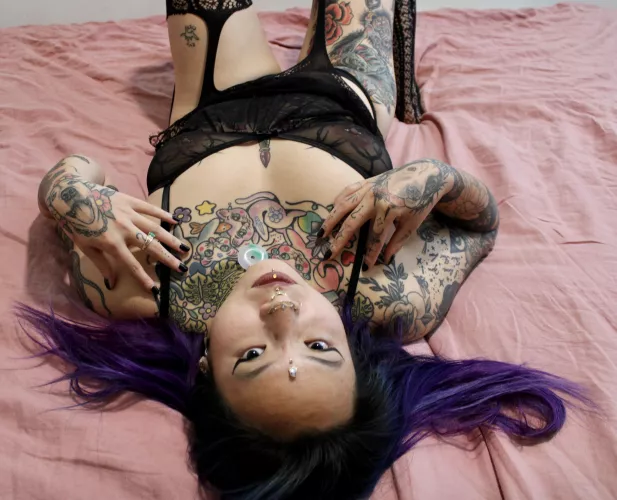 Tattooed & pierced Asian looking for someone to pull my hair as we fuck all night 🥰