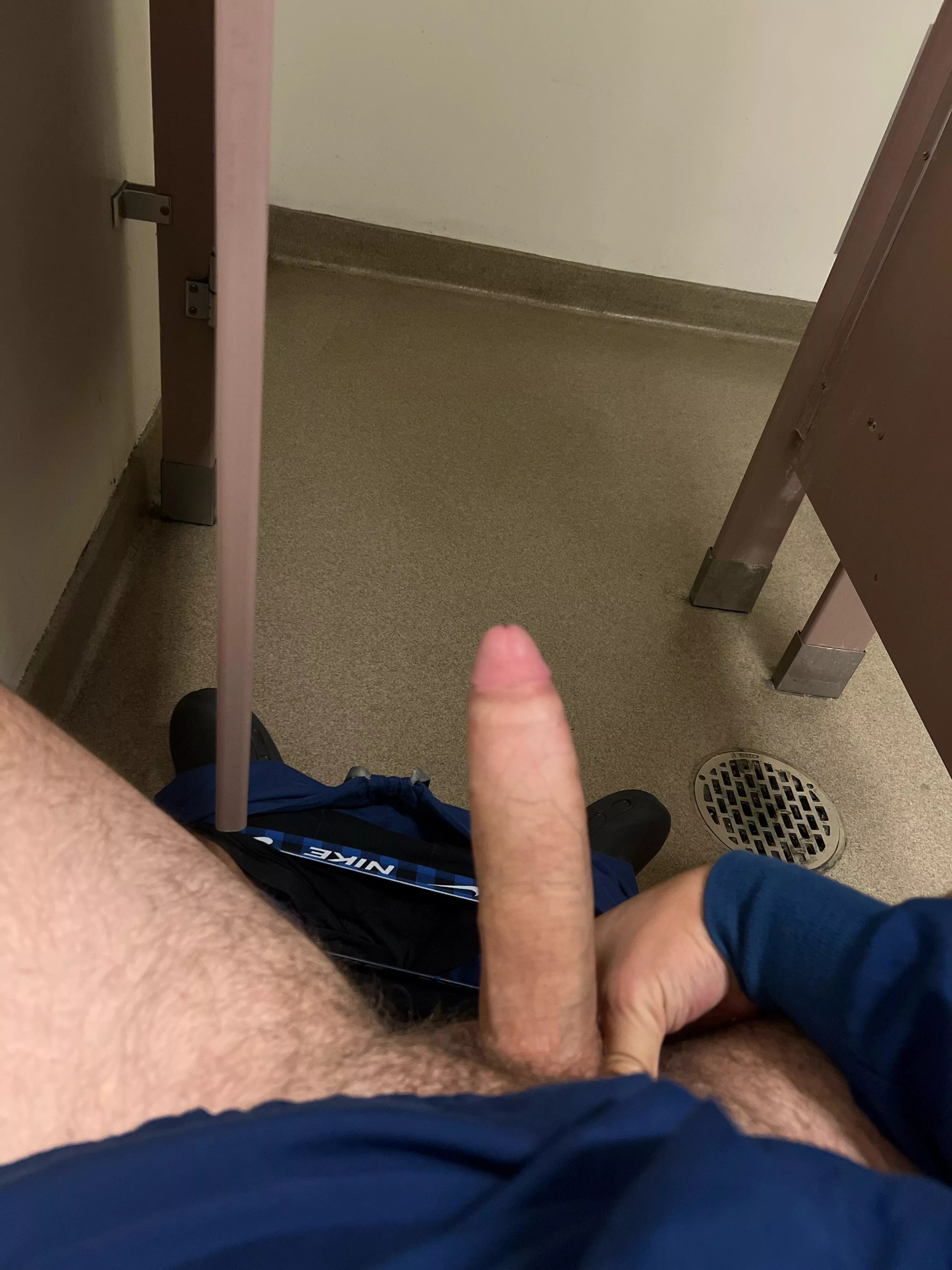 While at work, stall open