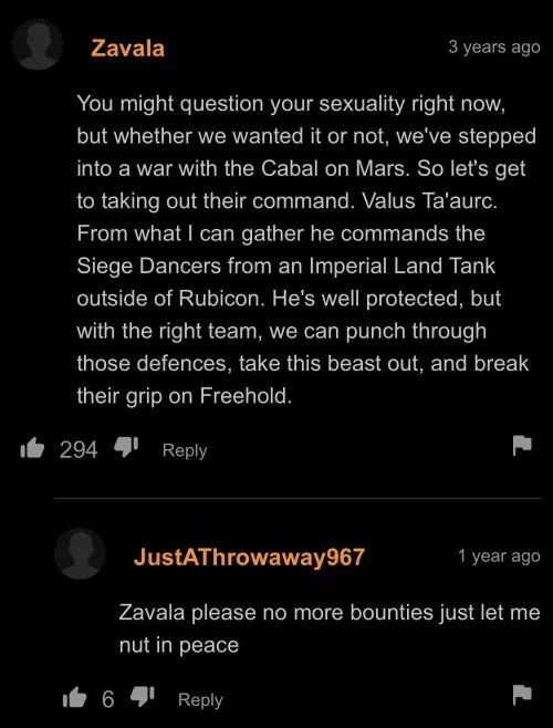 Zavala needs you out there, guardian