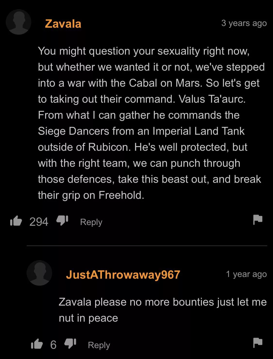 Zavala needs you out there, guardian