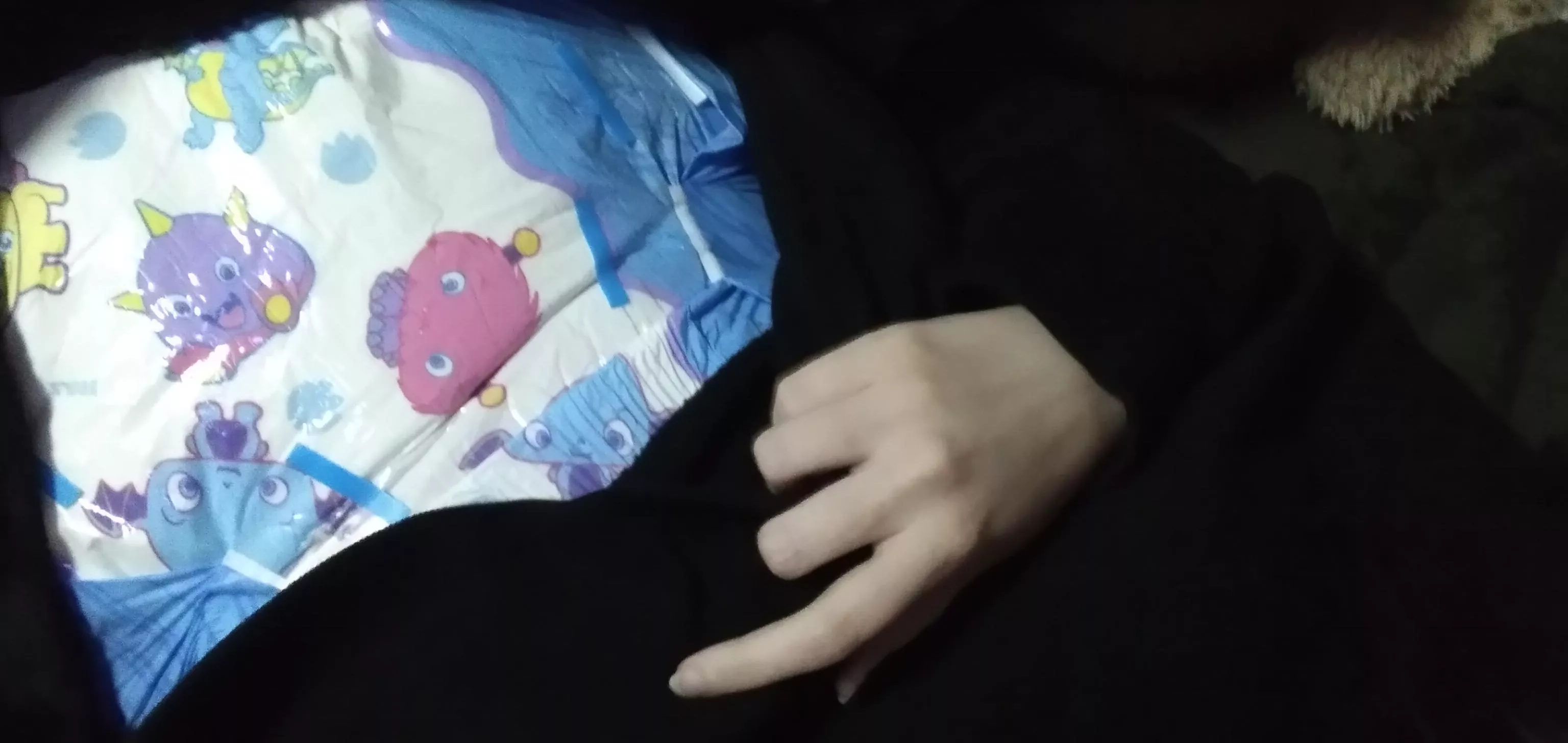 After a rough day of work, time to be padded and relax into Daddy's Hoodie 💕💖