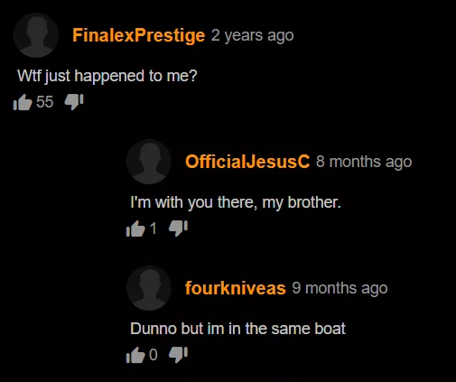 Commentors collectively experiencing an awakening