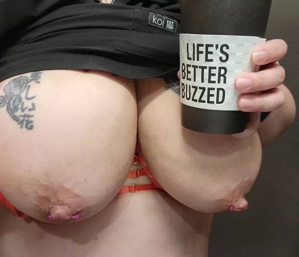 [F] Starting Titty Tuesday with a caffeine buzz