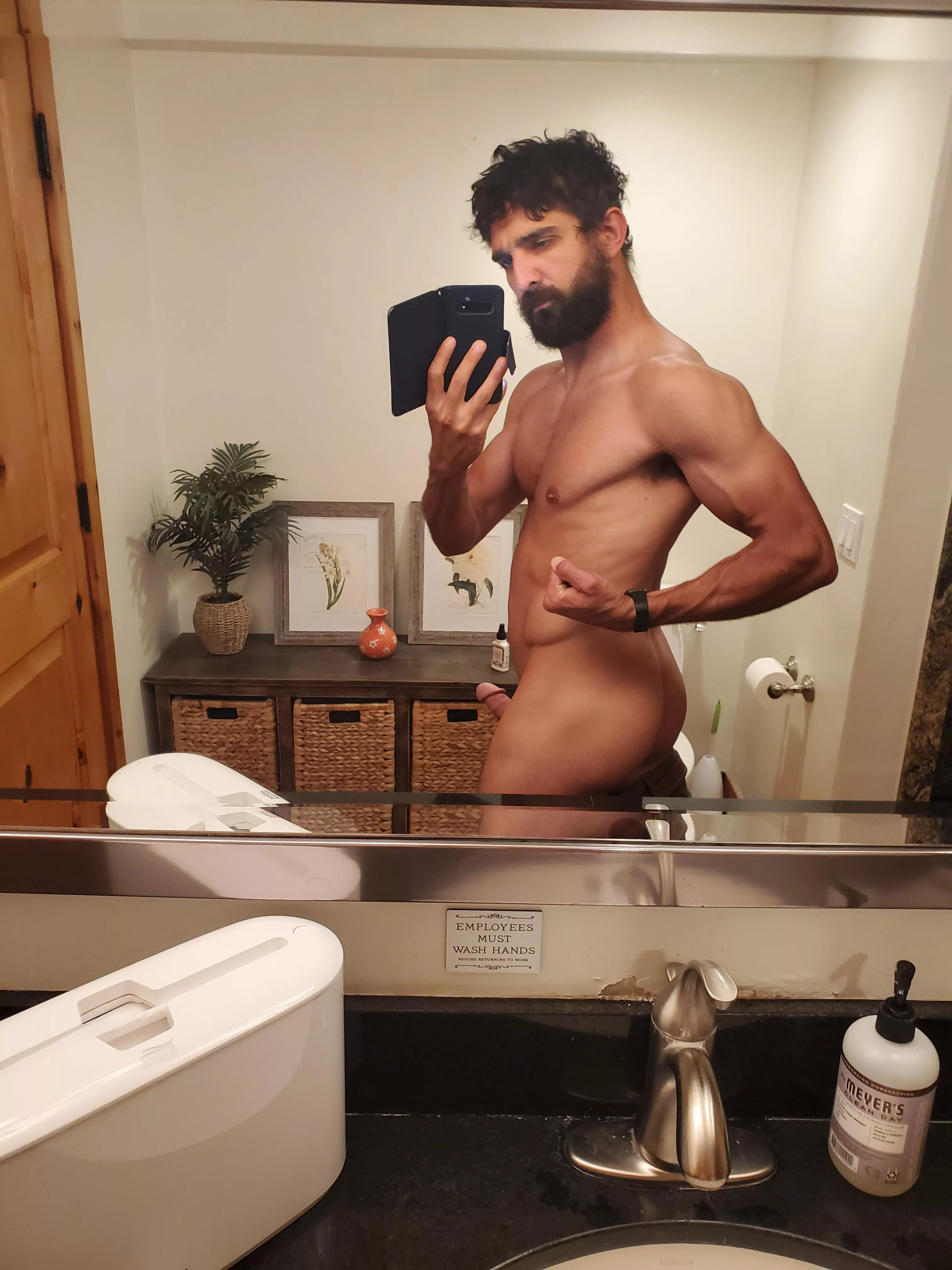 Flexing the strongest parts.