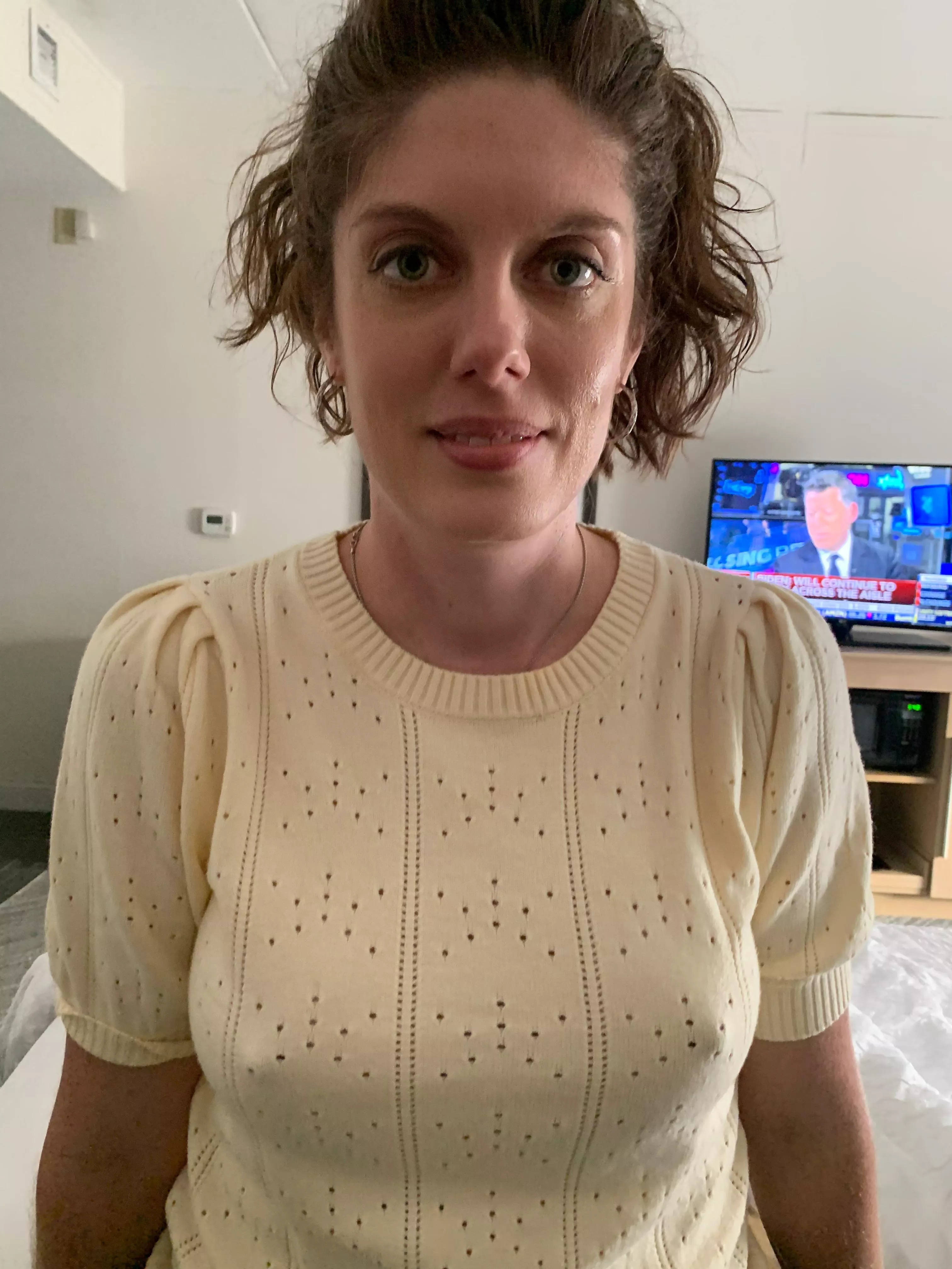 Forgot to pack a bra, maybe nobody will notice