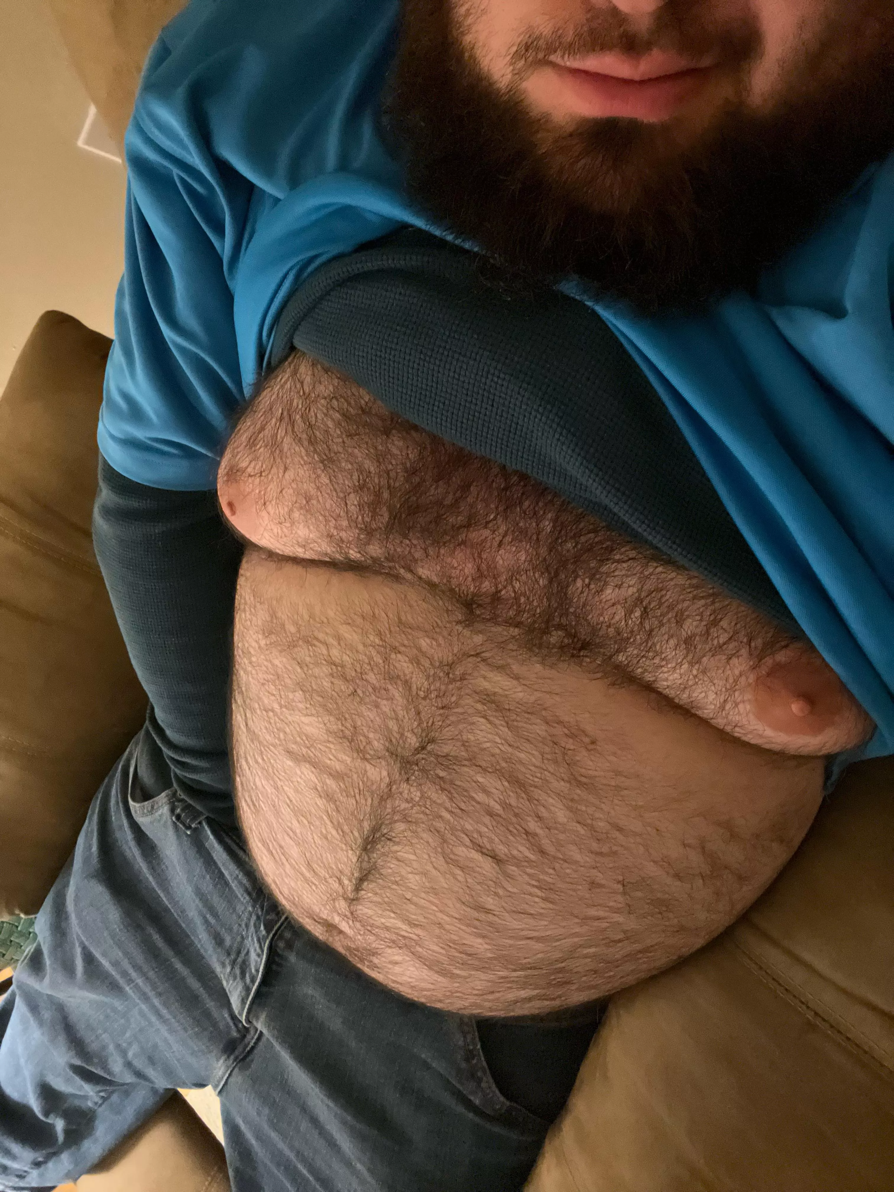 Horny, turned on, still in my work shirt… guess the next thing to do is strip down…