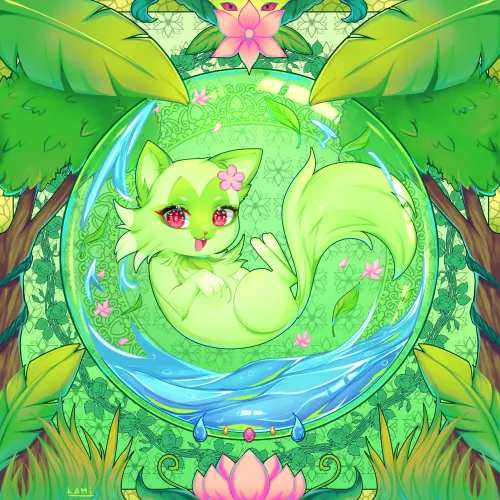 i love sprigatito! (me @kami_bakeneko)