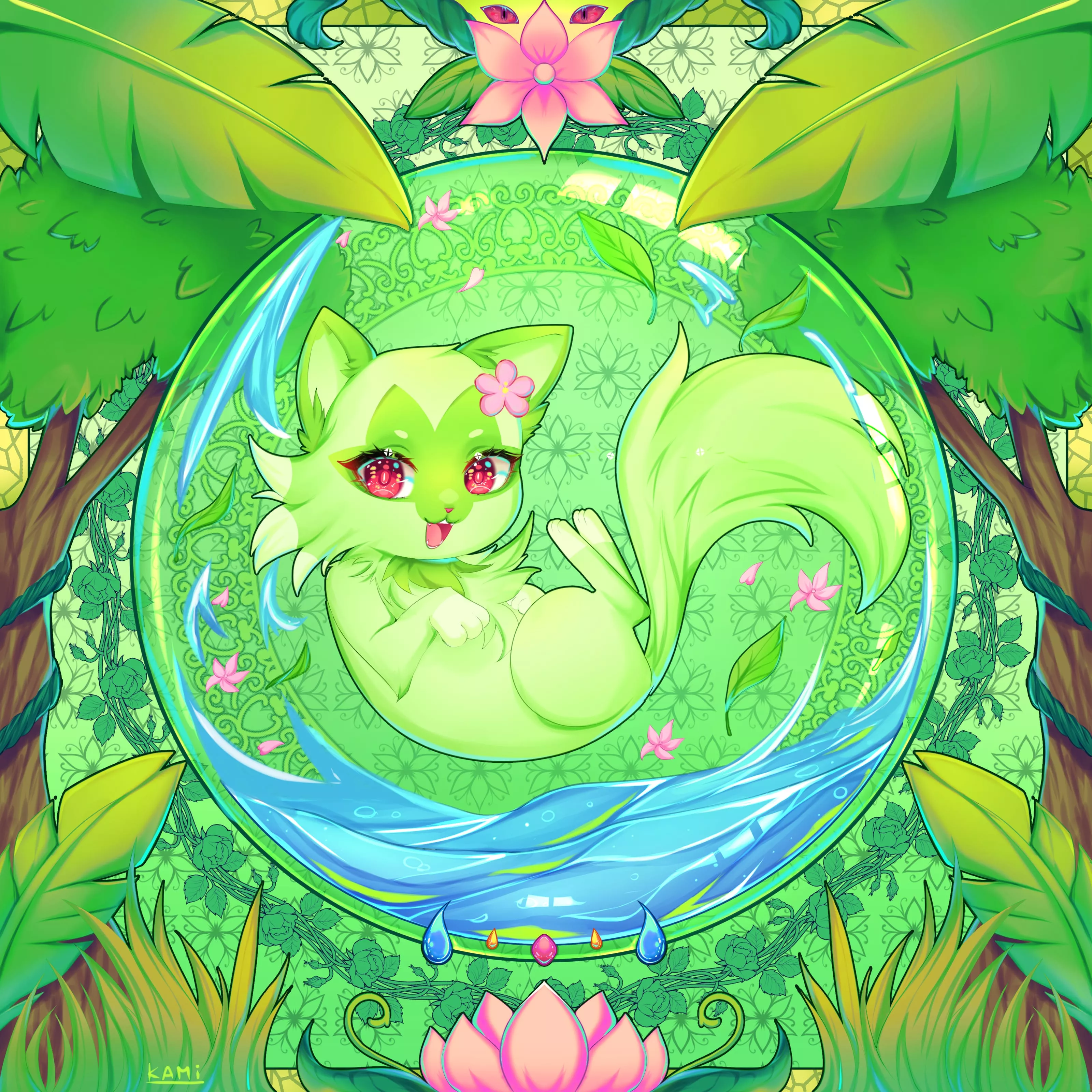 i love sprigatito! (me @kami_bakeneko)