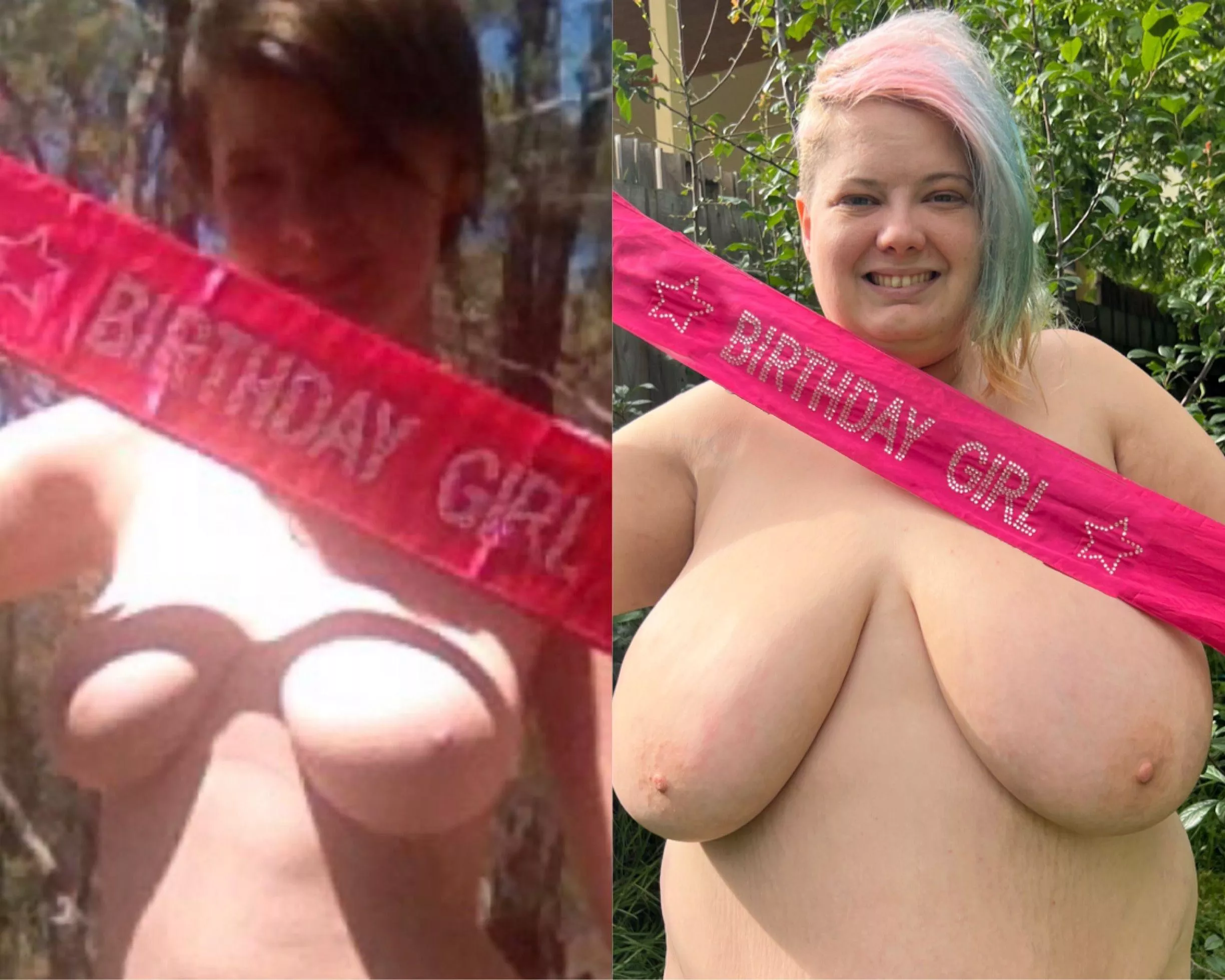 It’s my 28th birthday! So I remade pics from my 18th! I thought my tits were big then 😂 (10E- 18K)