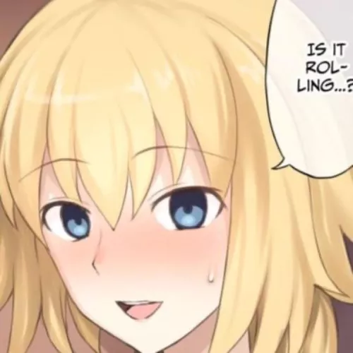 LF Color Source: 1girl, Blonde Hair, Blue Eyes, Long Hair, Blushing, Jeanne D’ Arc from Fate, “Is it rolling?”