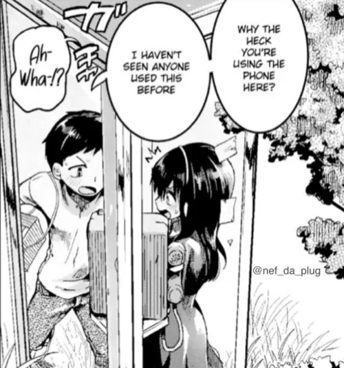 LF mono source: 1girl, 1boy, black hair, black dress, white shirt, phone booth, 