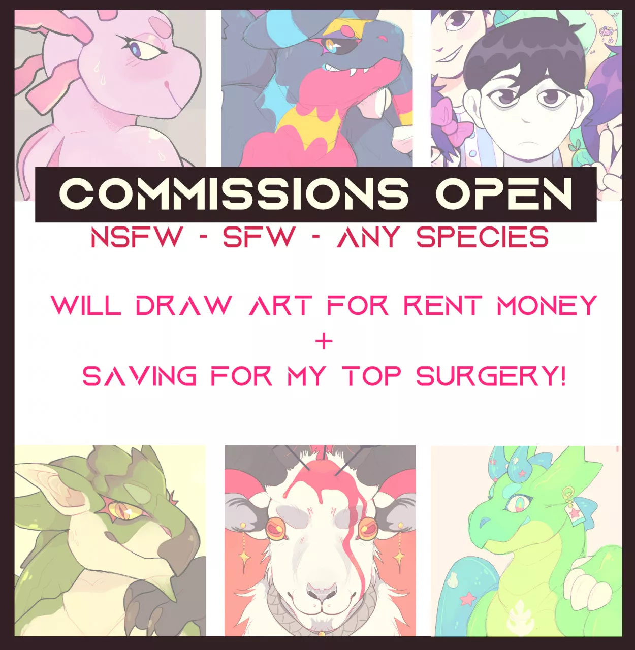 looking to take some commissions for surgery money - link in comments (art by me obv)