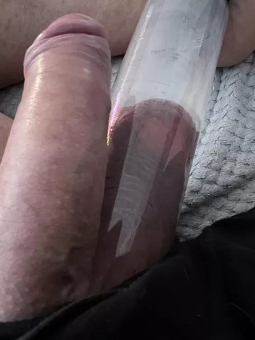 Love stretching my balls with a pump