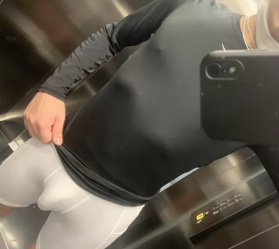 Lycra bulge in elevator