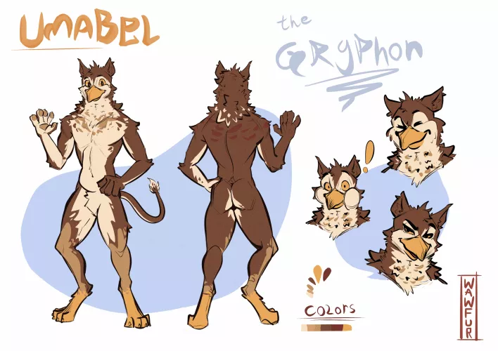 Meet Umabel, The Gryphon!! :3 (Ref sheet Commission, art by me - Twitter/FA -> @wawfur)