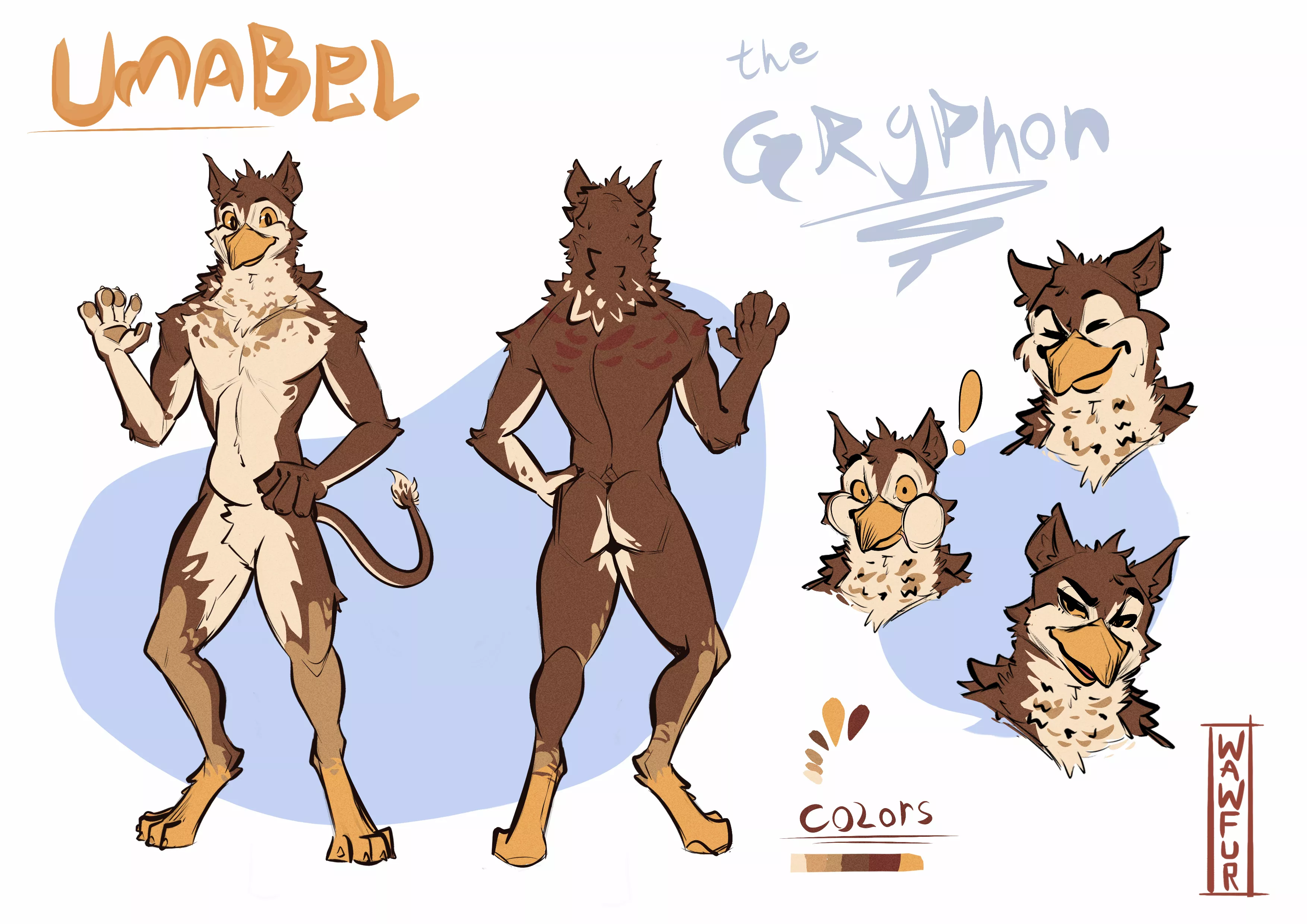 Meet Umabel, The Gryphon!! :3 (Ref sheet Commission, art by me - Twitter/FA -> @wawfur)