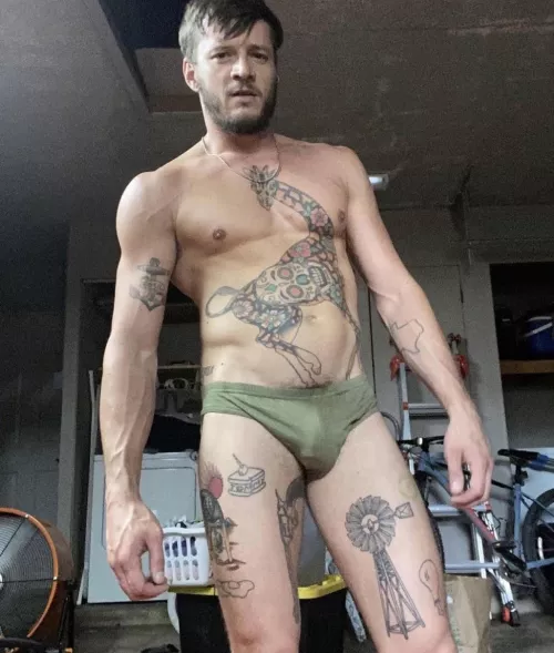 My garage is my gym so….Does that count as my locker room?