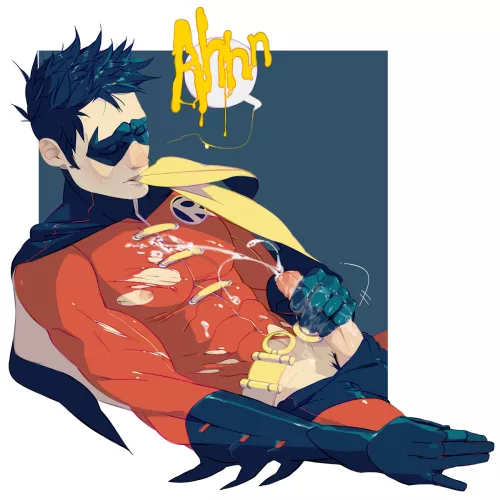 Robin made a mess and wore a worn costume