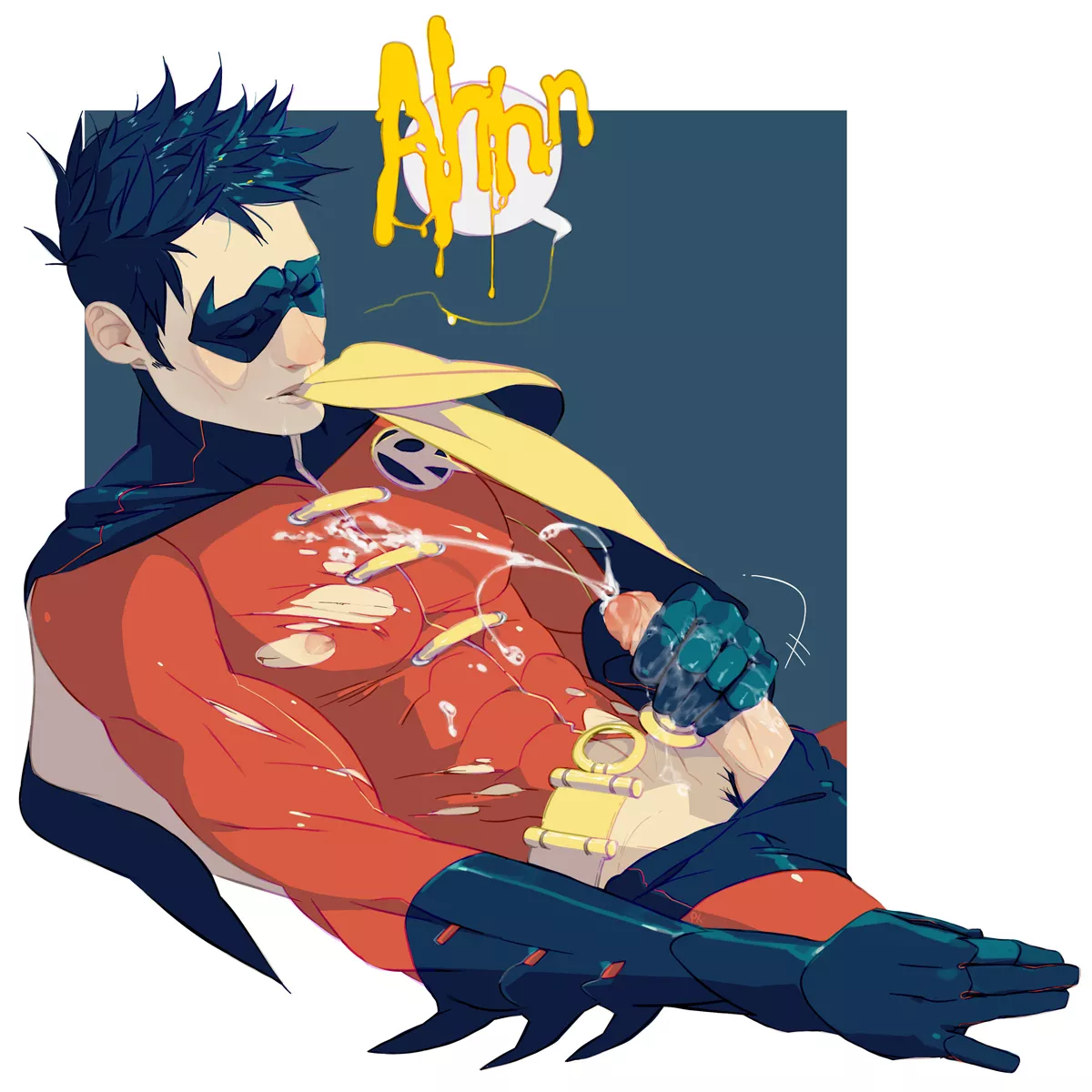Robin made a mess and wore a worn costume