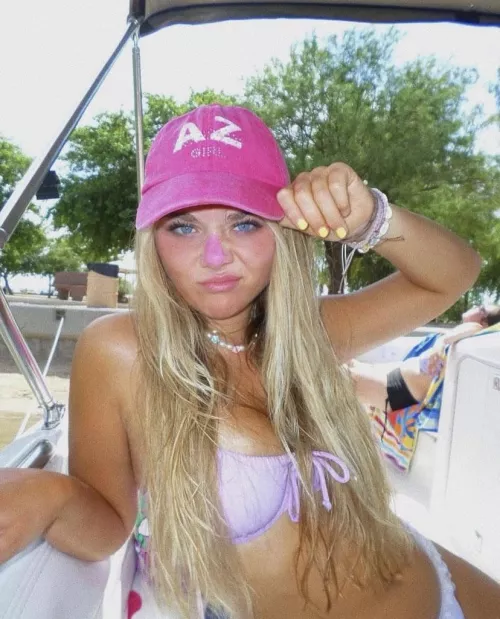 Stunning blonde wearing pink