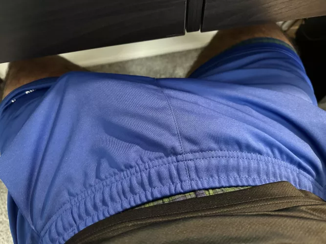 Wearing boxers under thin shorts always gets me so horny 😩💦