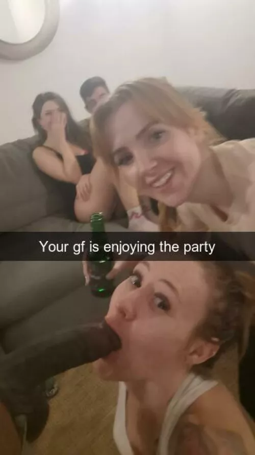 Your gf has a bad influence friend. She invited her to a party without you.