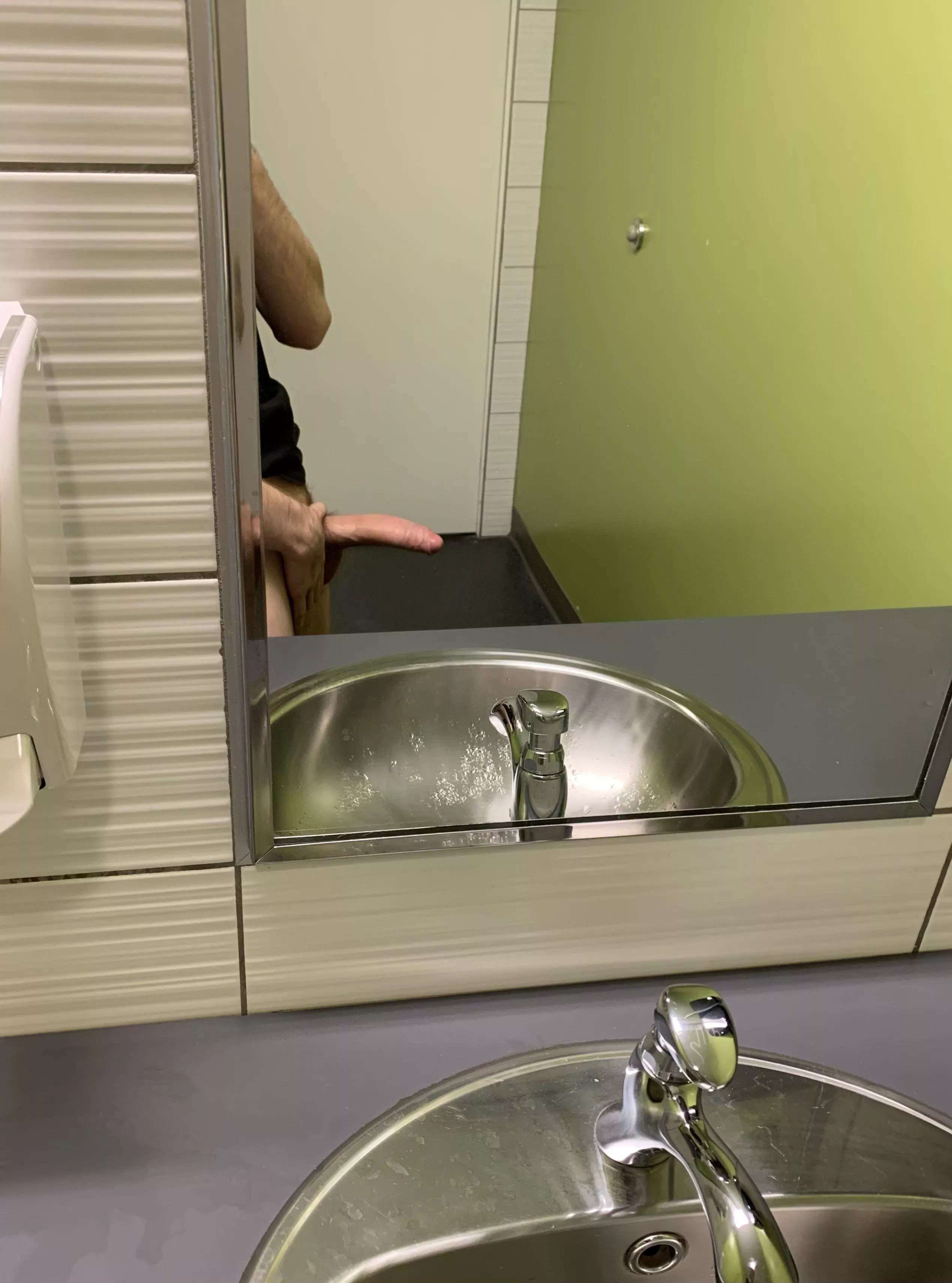 Chilling in the school bathroom