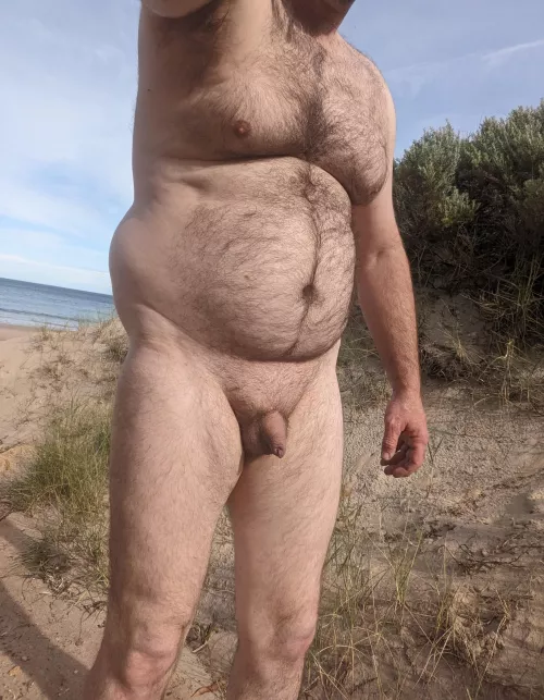 Early summer nude beach.