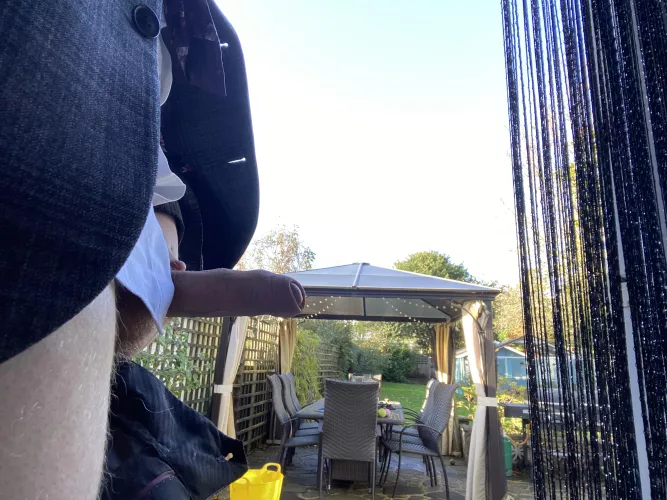 Horny all the way home from work. Decided to give neighbours a show