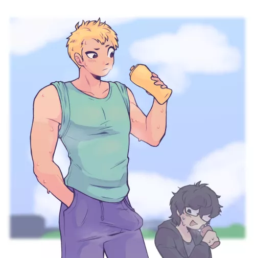 Hot weather turns on some people. Those look like Ketchup and Mustard bottles.