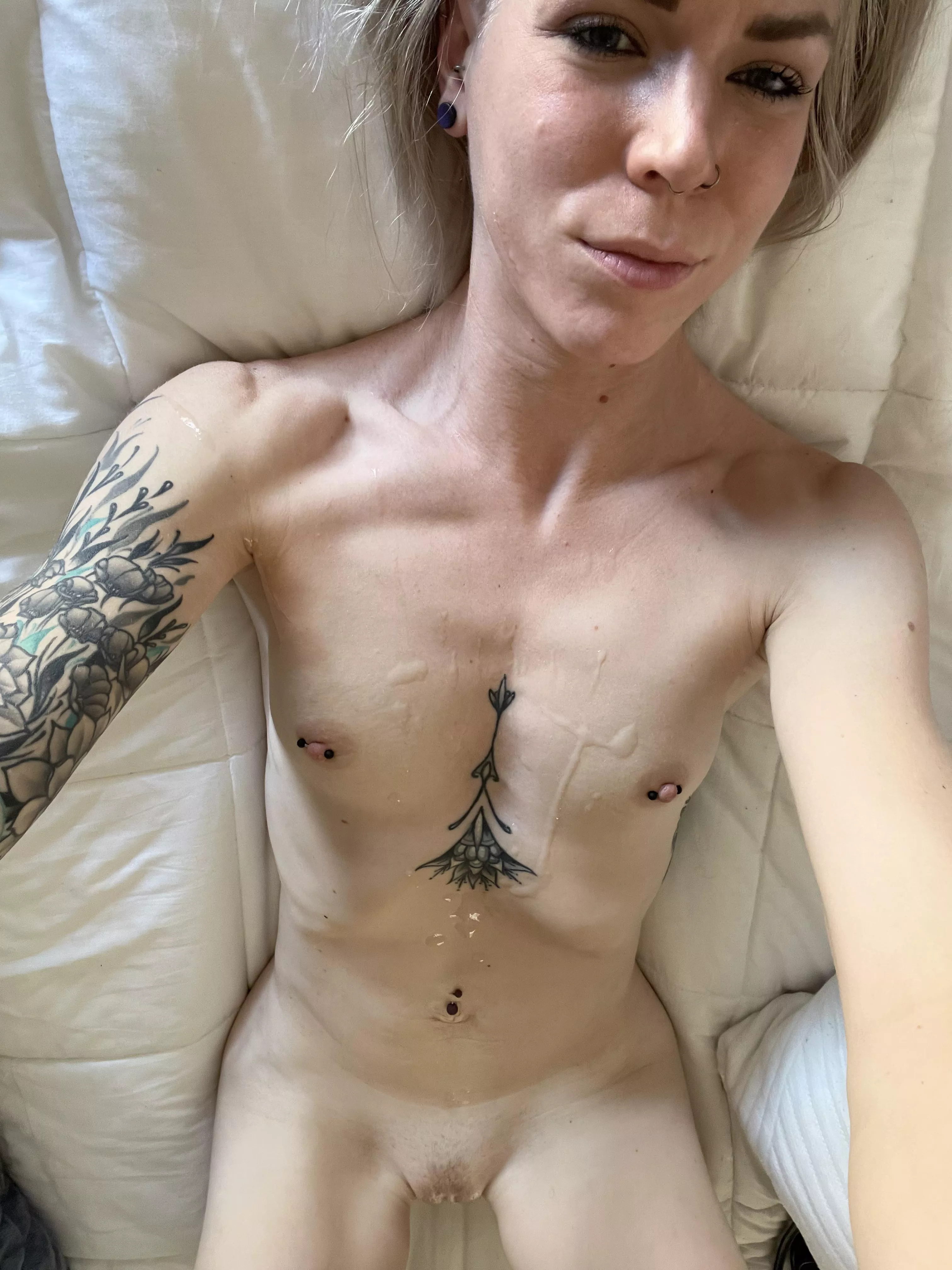 I love when all I’m wearing is just cum!!