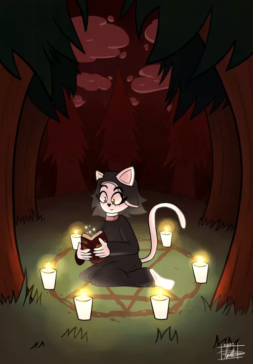 Kitty in the forest (Art by me)