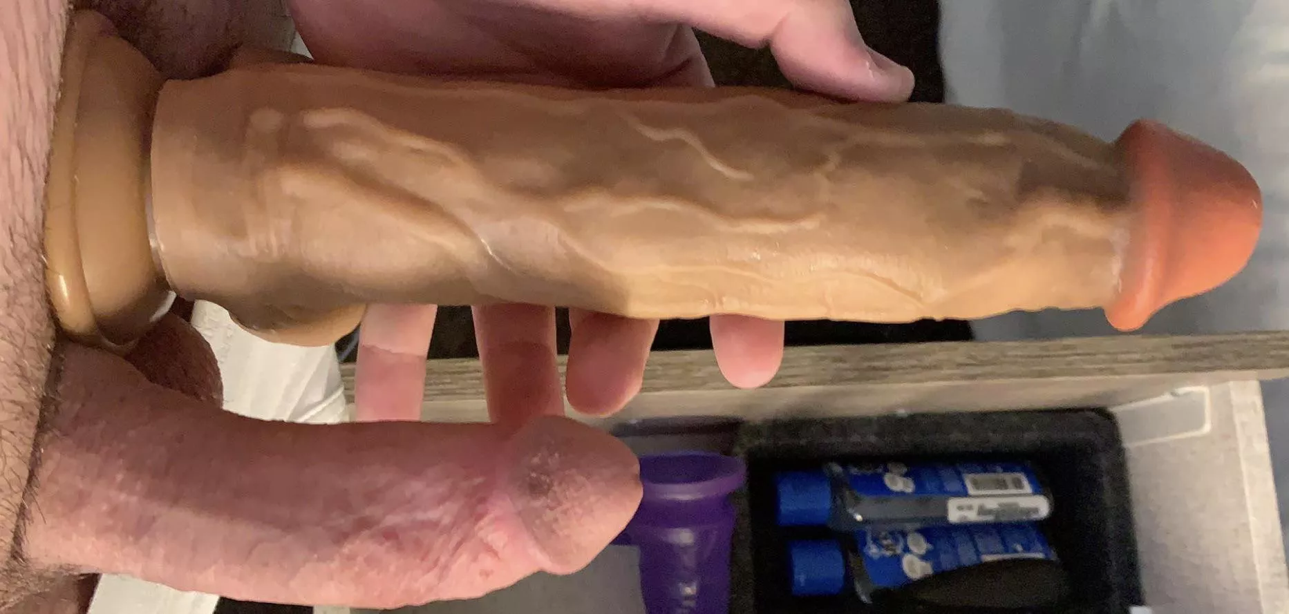 My 5” cock vs my wife’s favorite toy (11”)