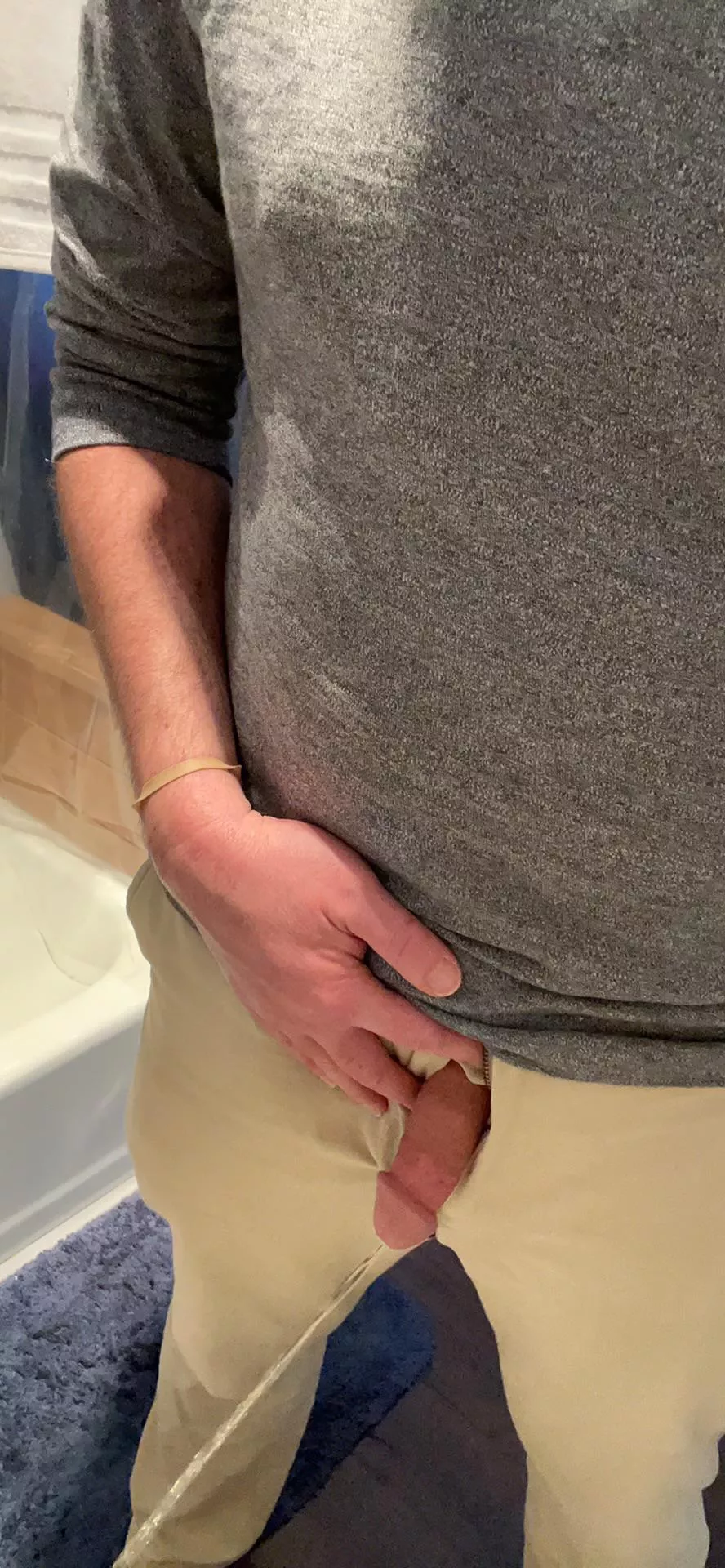 Soft cock out for a piss