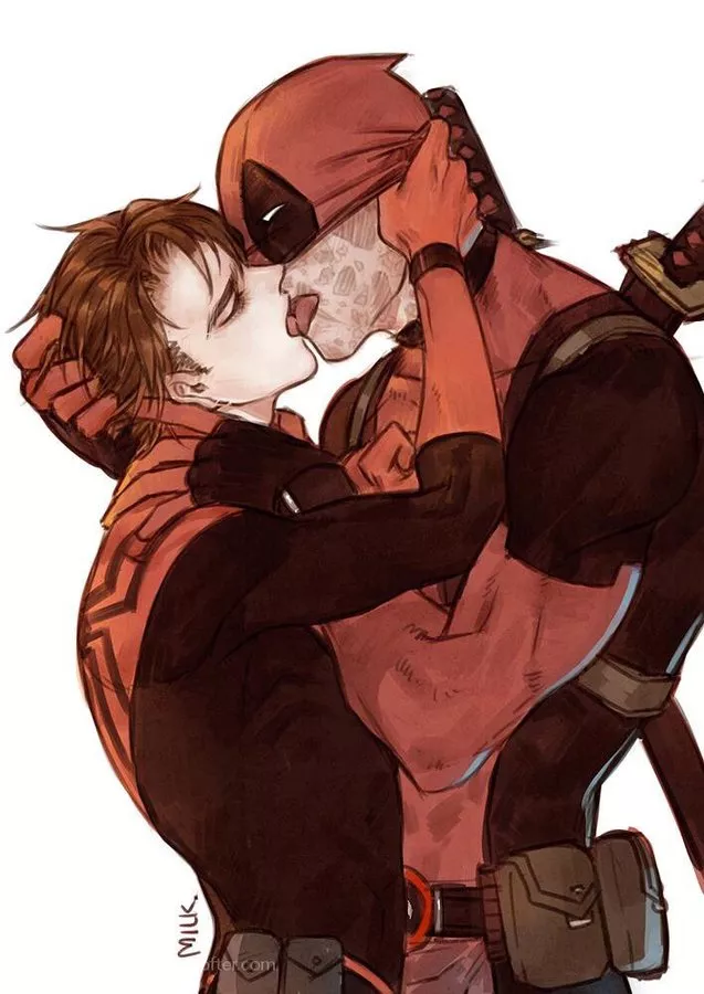 Spiderman made a deep and passionate love with Deadpool