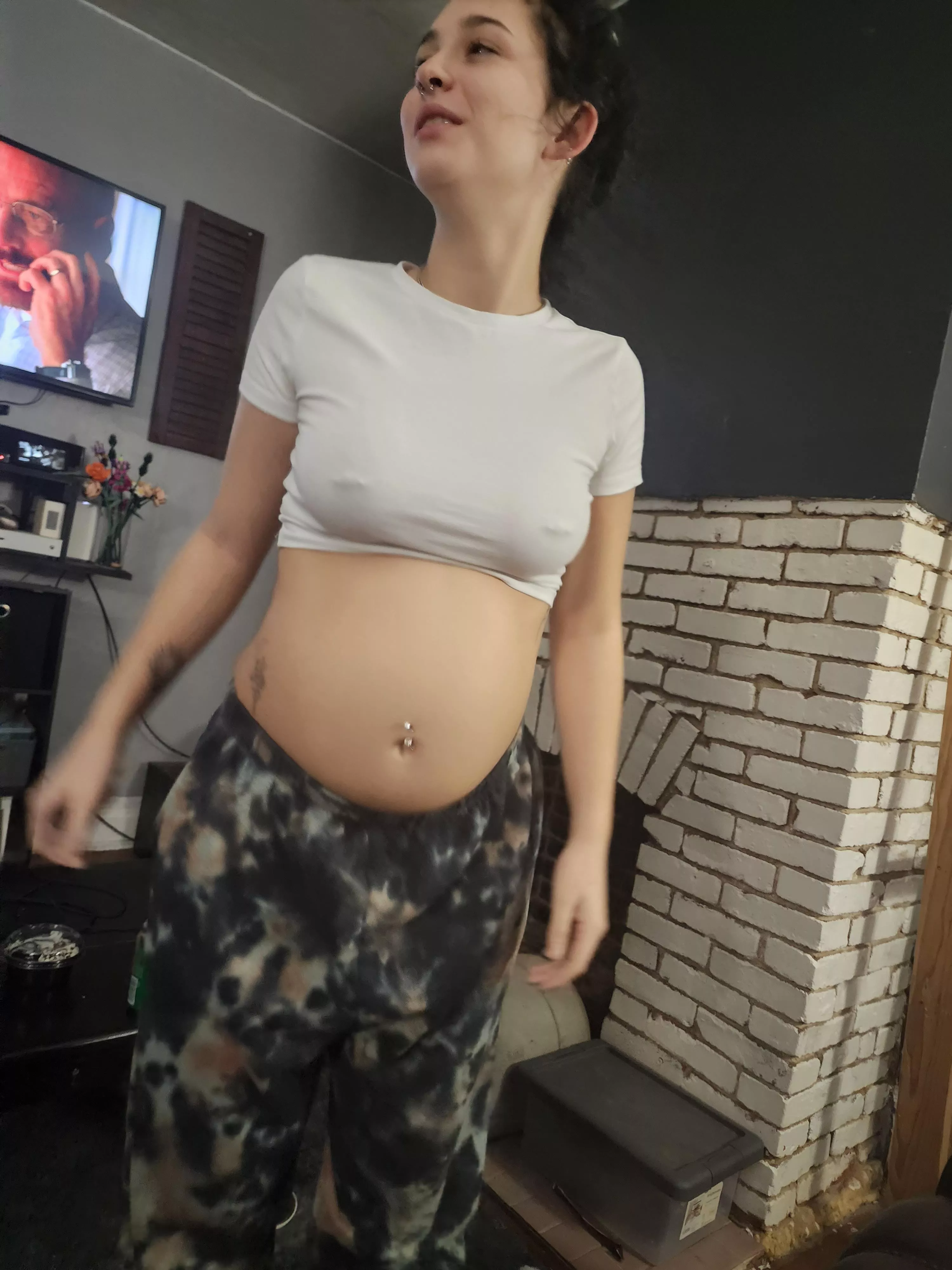 Swollen preggo tits