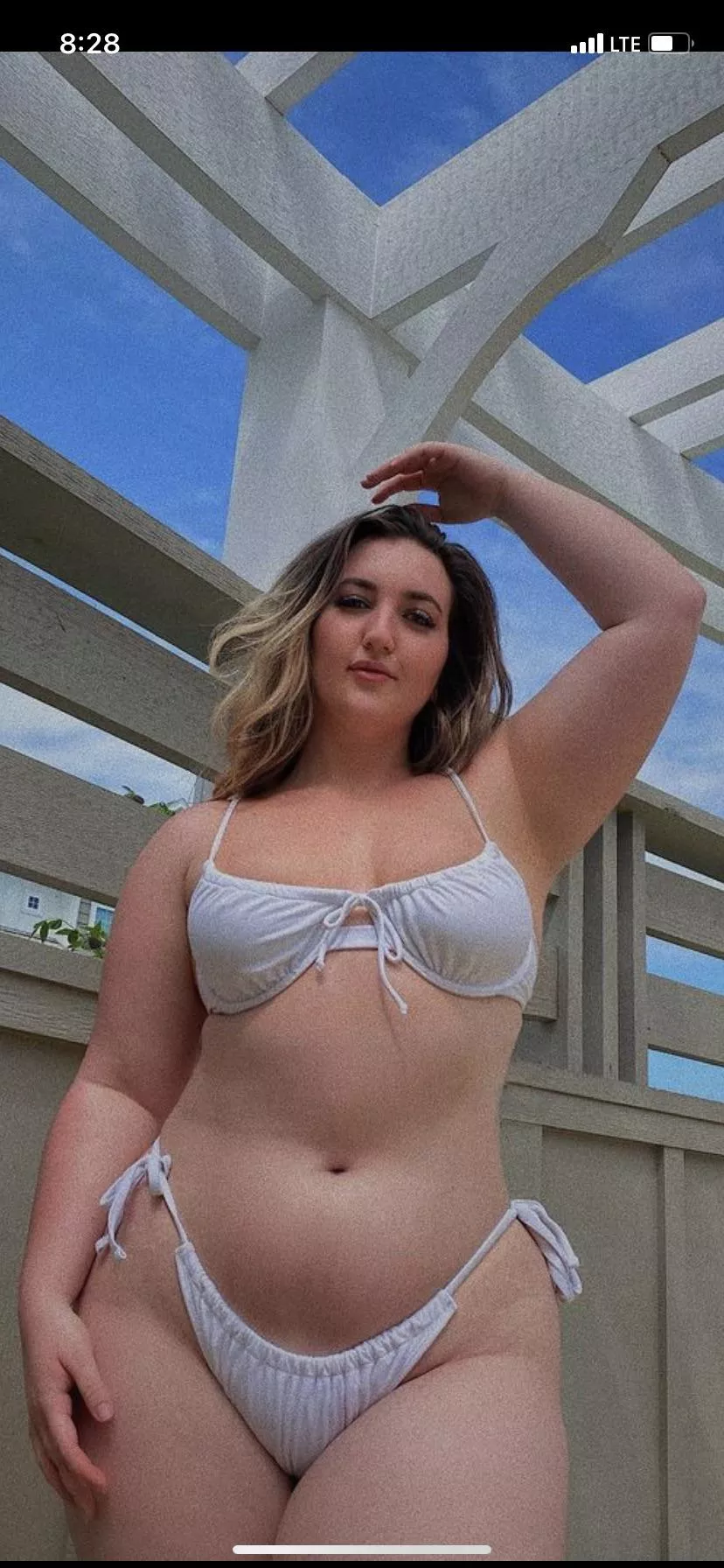 Thick white bikini