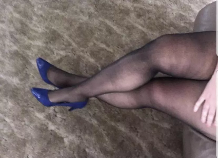 Wife’s blue pumps