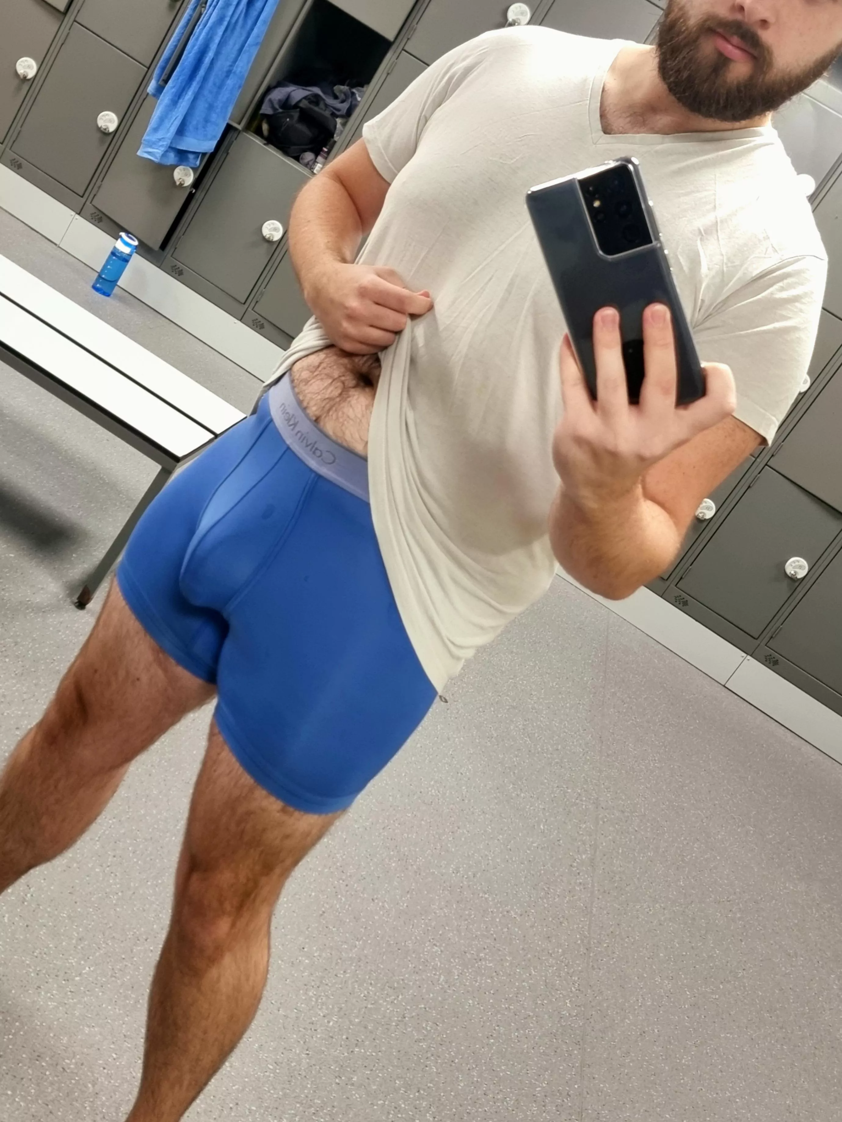 A guy at my gym left his underwear in the locker room so I had to try them on! What do you think? Should I take them home? 😈